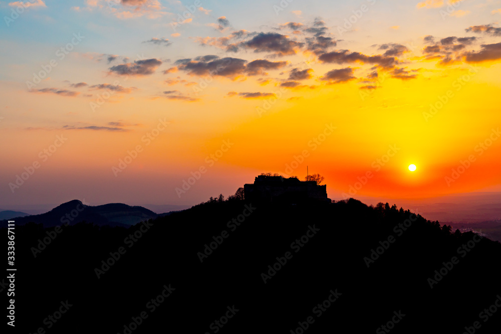 Burg Hohen Neuffen Sonnenuntergang