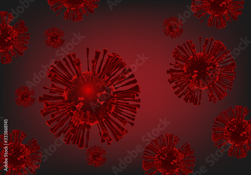 Concept virus covid-19 (2019-nCoV) flowing in the bloodstream ,cell infect organism.