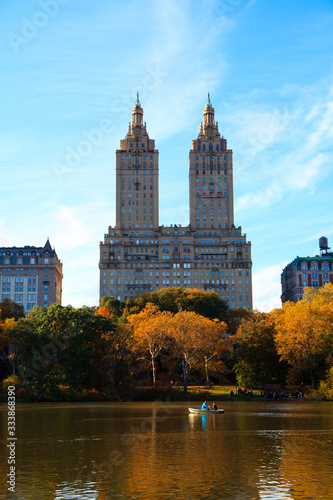 New York, NY, U.S.A. - Central Park, The Lake with The San Remo
