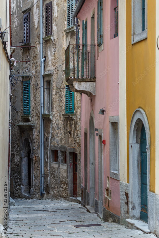 LABIN / CROATIA - AUGUST 2015: Narrow street in the old town of Labin, Istria, Croatia