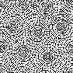 Crédence de cuisine Cercles patrons Seamless vector lace pattern with circles inside circles, silhouette.  © vertyr