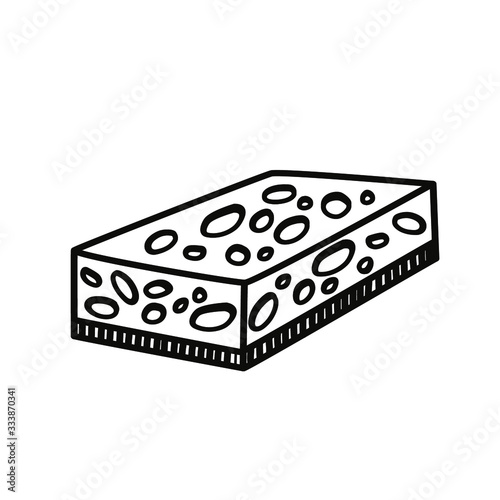 Sponge for washing dishes. Cleaning. Simple vector illustration.