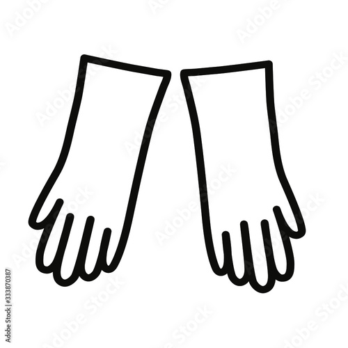 Cleaning and wiping. Medical gloves. Detergents. Simple vector illustration.