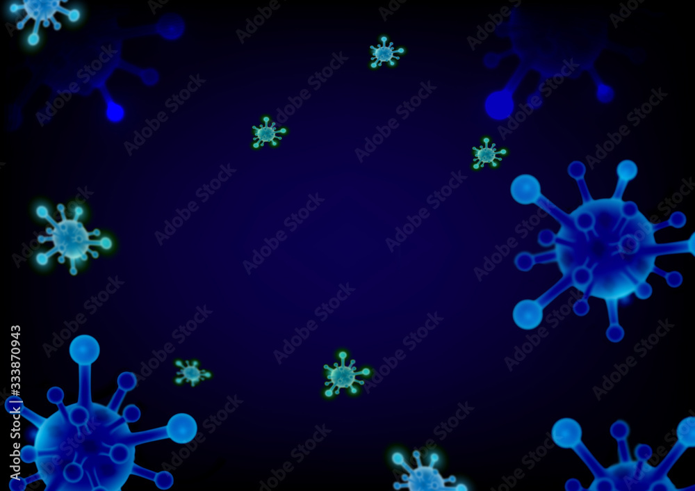 Virus model COVID-19 flu virus cell infection medical illustration Virus model COVID-19 flu virus cell infection medical illustration