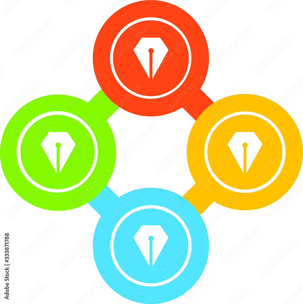 Pen Vector Illustration icon for all purpose. Isolated on 4 different backgrounds.