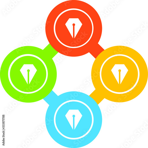 Pen Vector Illustration icon for all purpose. Isolated on 4 different backgrounds.