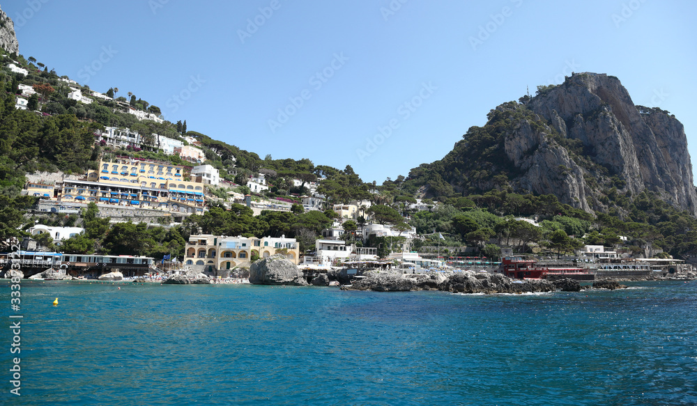 Capri, Italy- view of the Marina Piccola from the water