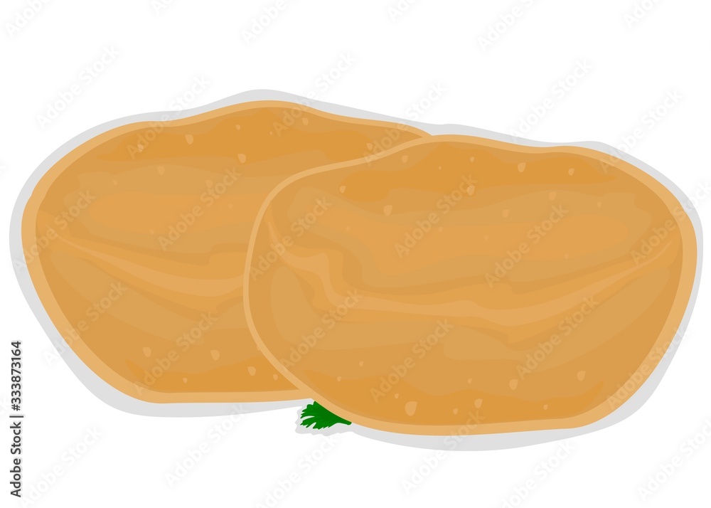 Puri,Poori indian Chapati or Bread Vector Puri,Poori indian Chapati or Bread Vector