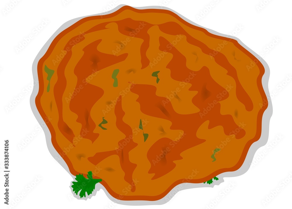 Thalipeeth Roti indian Chapati or Bread Vector Thalipeeth Roti indian Chapati or Bread Vector