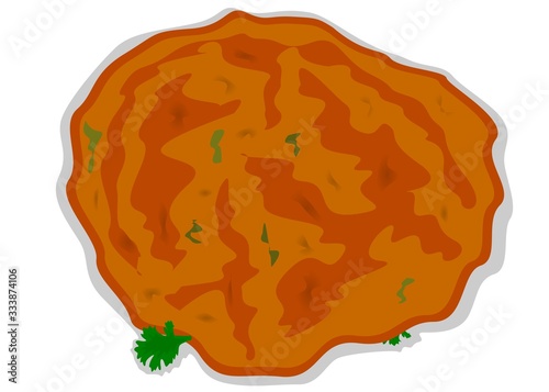 Thalipeeth Roti indian Chapati or Bread Vector