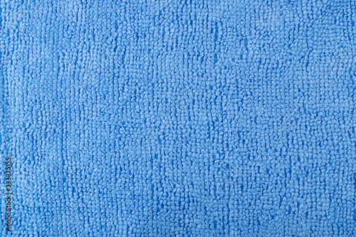 Blue Microfiber Cleaning Cloth Texture Background Top View