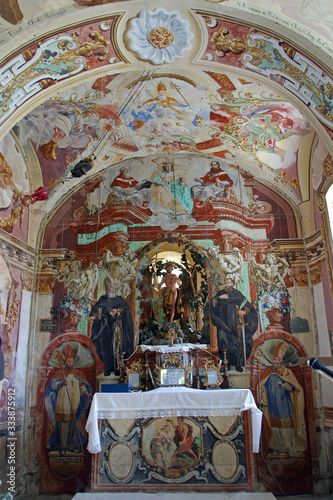The main altar in the Chapel of Saint John the Baptist in Gorica Lepoglavska, Croatia