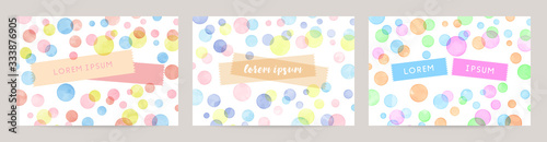 colorful watercolor vector bubble background set