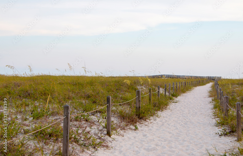 sandy beach path to boardwalk 