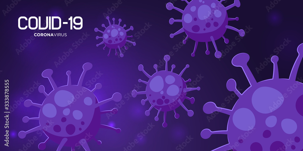 Hitech Covid-19 Corona Virus Background in Purple Color.