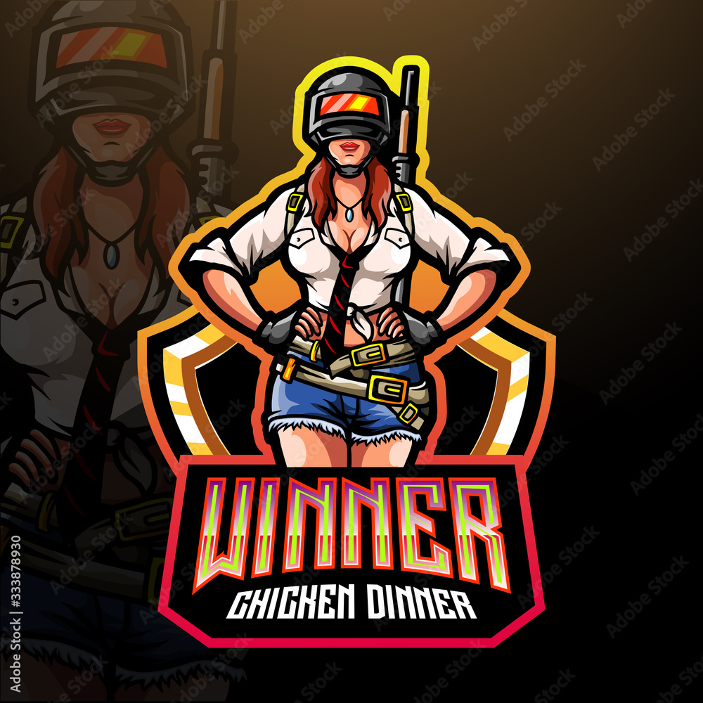 Woman shooter esport logo mascot design. Woman shooter esport logo mascot design.