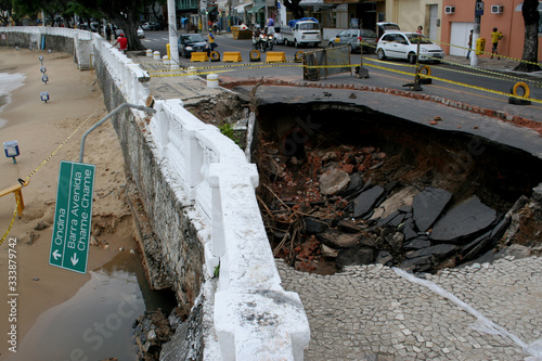 hole in sewer network in salvador photo