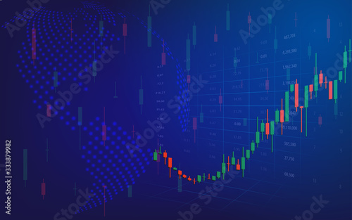 Stock market graph or forex trading chart for business and financial concepts, reports and investment background.