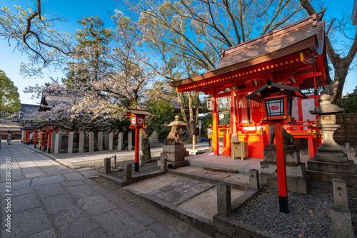 日本 京都 安井金比羅宮の桜と春景色