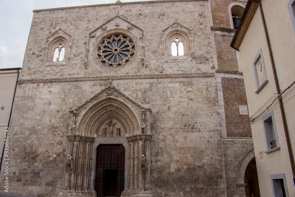 Detail of the Cathedral of Larino is a Roman Catholic cathedral located in Larino in the province of Campobasso, Molise