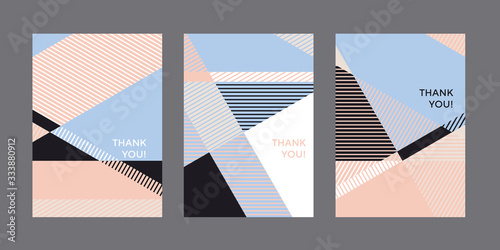 Minimalistic pastel colors geometric template set