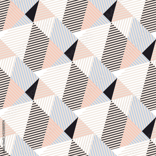 Abstract triangle geometry  stripes seamless pattern