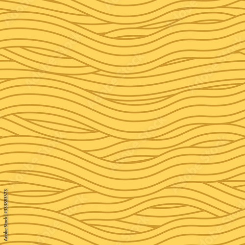 Hand drawn noodle seamless pattern background. Asian Japanese ramen noodle, spaghetti texture. Yellow noodle, Pasta noodle background. Great for menu design.