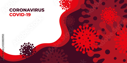Banner Covid-19, website background, the header of the site, illustration of the deadly bacterium coronavirus