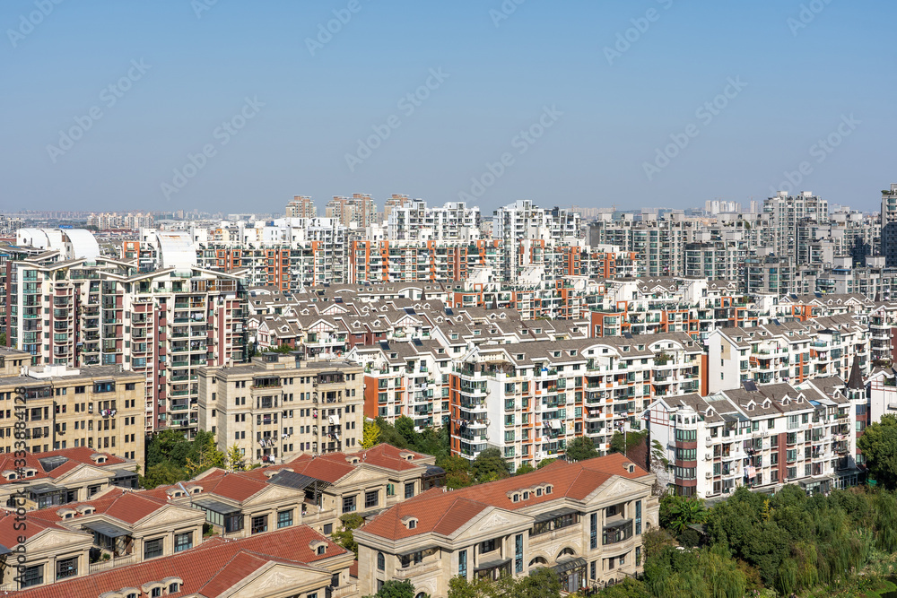 Skyline of Regular Chinese City Residential District.