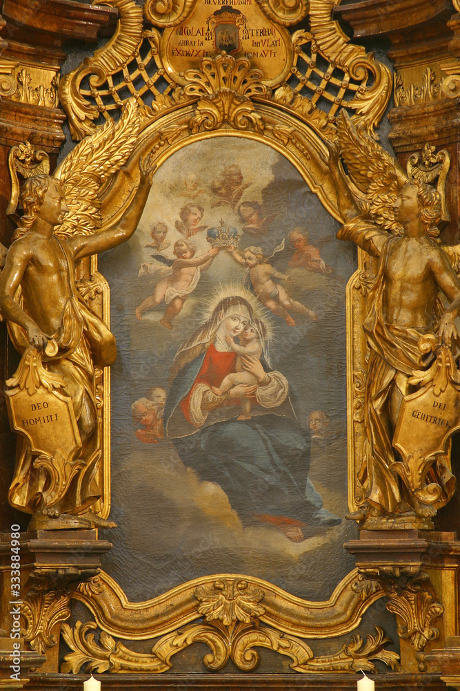 Our Lady's Altar in Franciscan church of St. Francis Xavier in Zagreb, Croatia