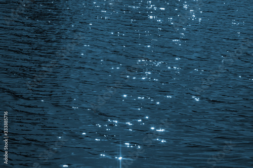 Background image - blue water with a reflection of the sun.