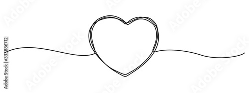 Hand drawn heart in thin line isolated, heart sketch doodle, scribble shape design for greeting invitation, wedding love, valentines, women, mother day, birthday or charity - stock vector