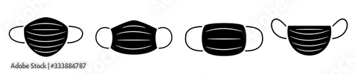 Set of protective individual face masks icons - for stock