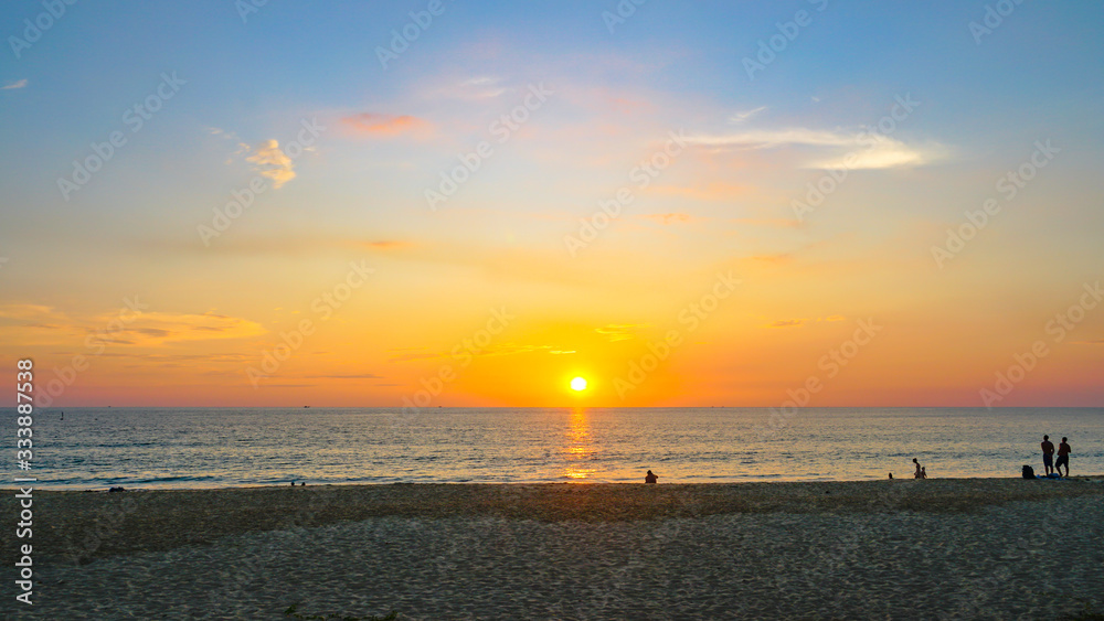 beautiful sunset at Karon beach Phuket Thailand beautiful sunset at Karon beach Phuket Thailand