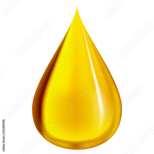 Oil drop or honey isolated on transparent background as industrial and petroleum concept. vector illustration.