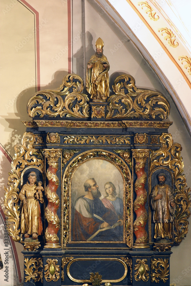 Saint Matthew the Evangelist, altar Fourteen Holy Helpers in the church of St. Barbara in Vrapče, Zagreb, Croatia