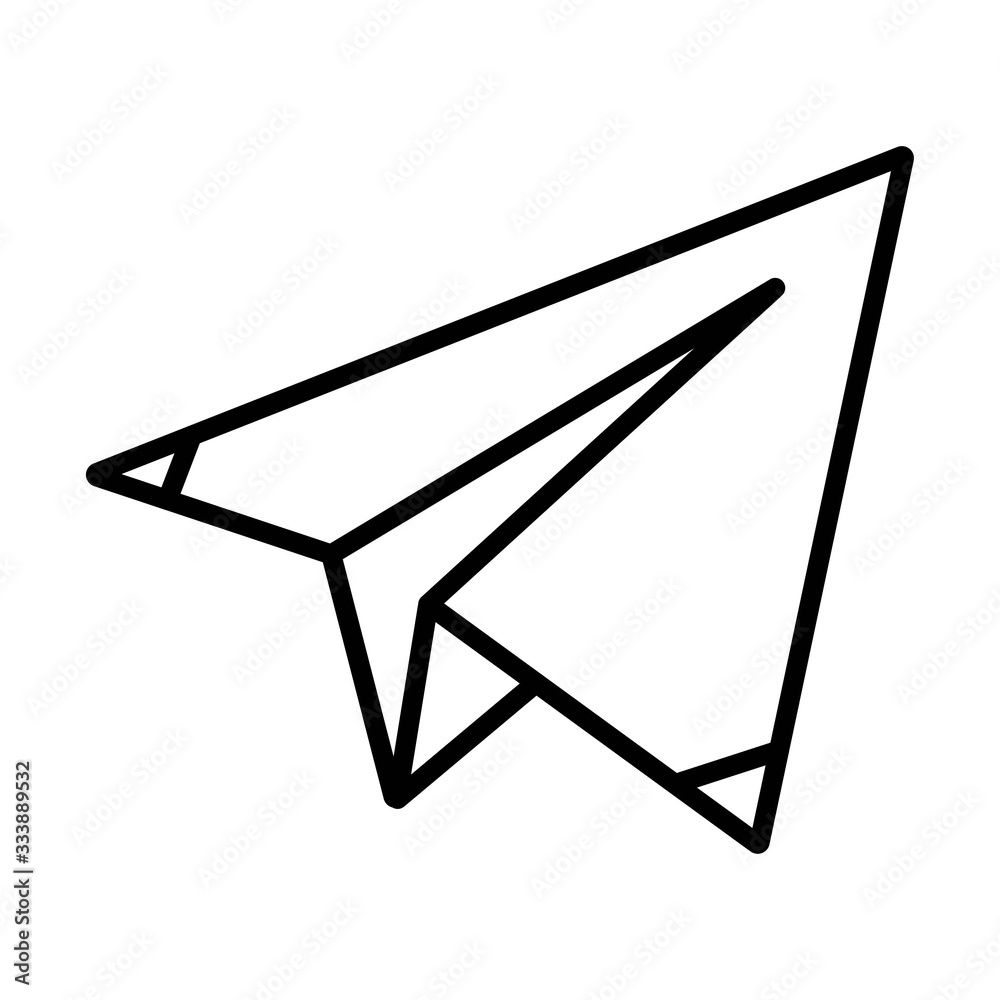 Paper plane fly outline icon Paper plane fly outline icon