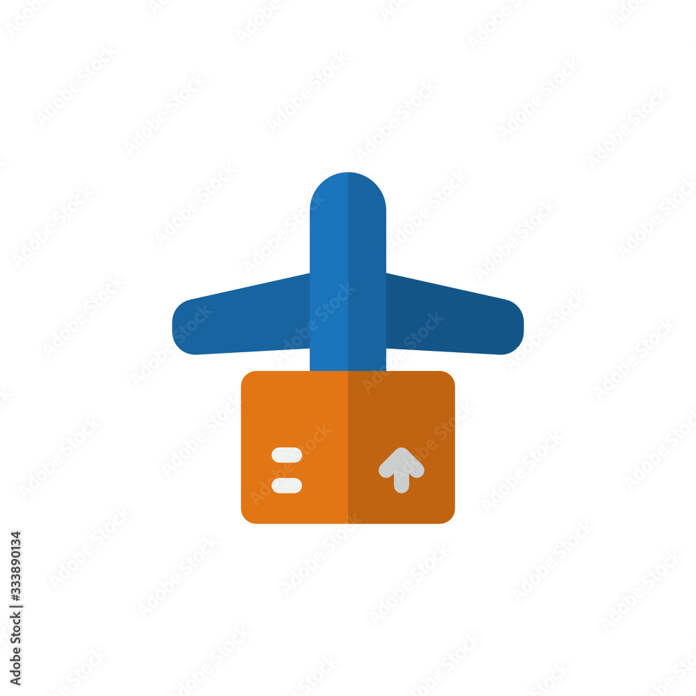 Logistic Packaging Airplane Shipped Icon, Logo, Vector Logistic Packaging Airplane Shipped Icon, Logo, Vector