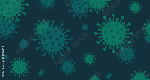 Coronavirus abstract background bacteriological microorganism. Rapidly spreading coronavirus outbreak concept. Corona virus outbreak and coronaviruses influenza banner - vector for stock