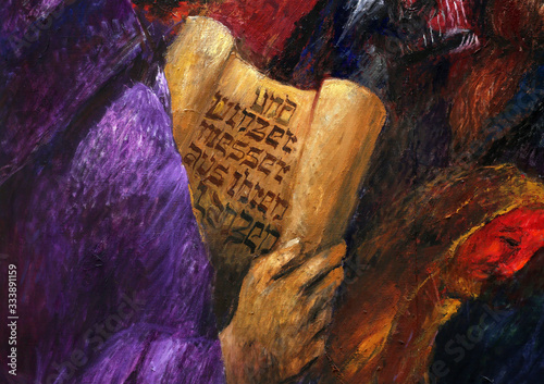 Obraz na płótnie The prophet Isaiah, the Old Testament, detail of high altar by Sieger Koder in St