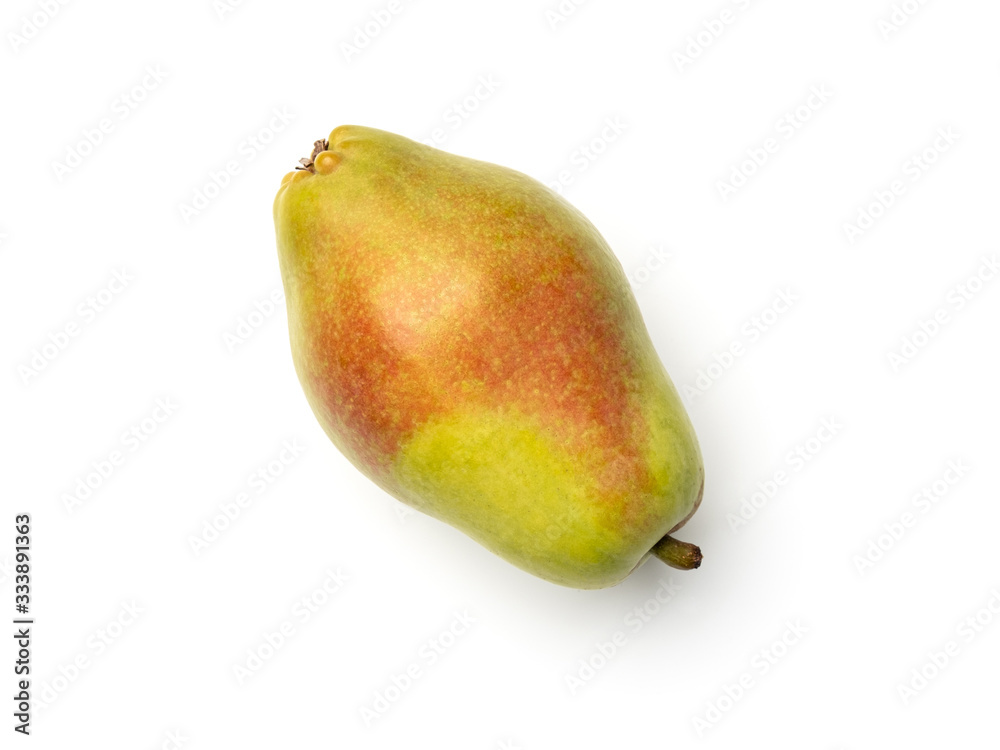 Pear isolated on white background. Top view