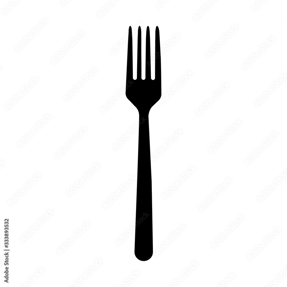 Fork icon isolated on white background. Trendy tool design style. Monochrome symbol Fork icon isolated on white background. Trendy tool design style. Monochrome symbol