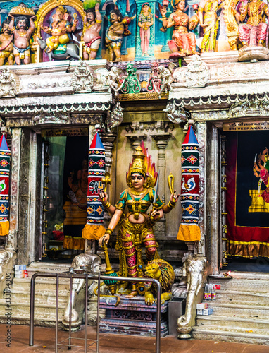 Interior of Sri Veeramakaliamman Temple in Singapore photo