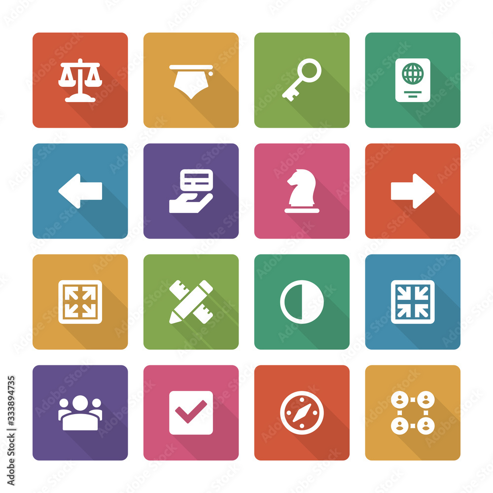 Flat icons vector set and long shadow effect for web design Flat icons vector set and long shadow effect for web design