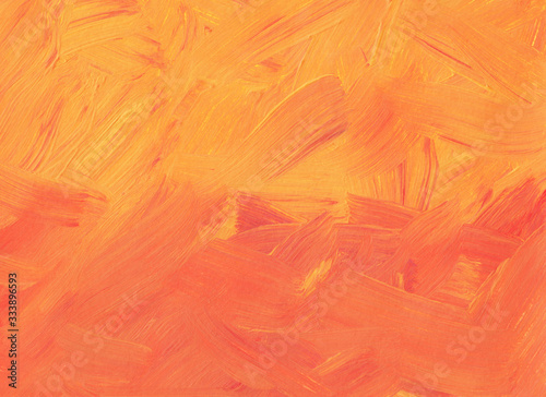 Wallpaper Mural Abstract coral and peach color background painting. Orange and red textured brush strokes on paper backdrop. Contemporary art. Torontodigital.ca