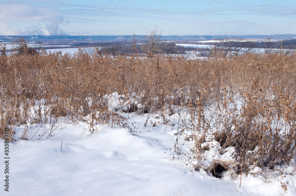 Overlooking Frozen Spring Lake and River