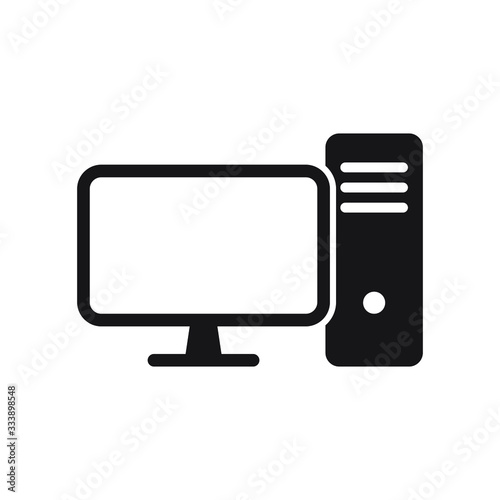 Computer desktop vector icon, pc symbol.