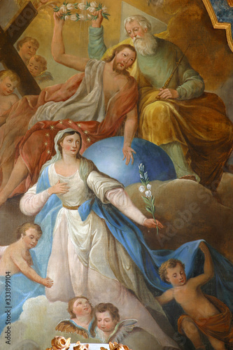 Coronation of the Virgin Mary, altarpiece in the church of Holy Trinity in Klenovnik, Croatia