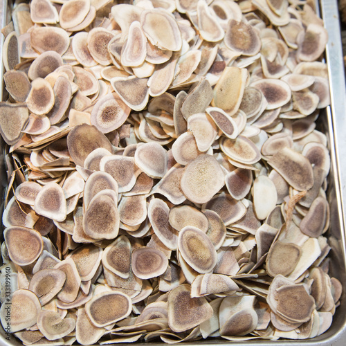 A pile of medicinal antler tablets