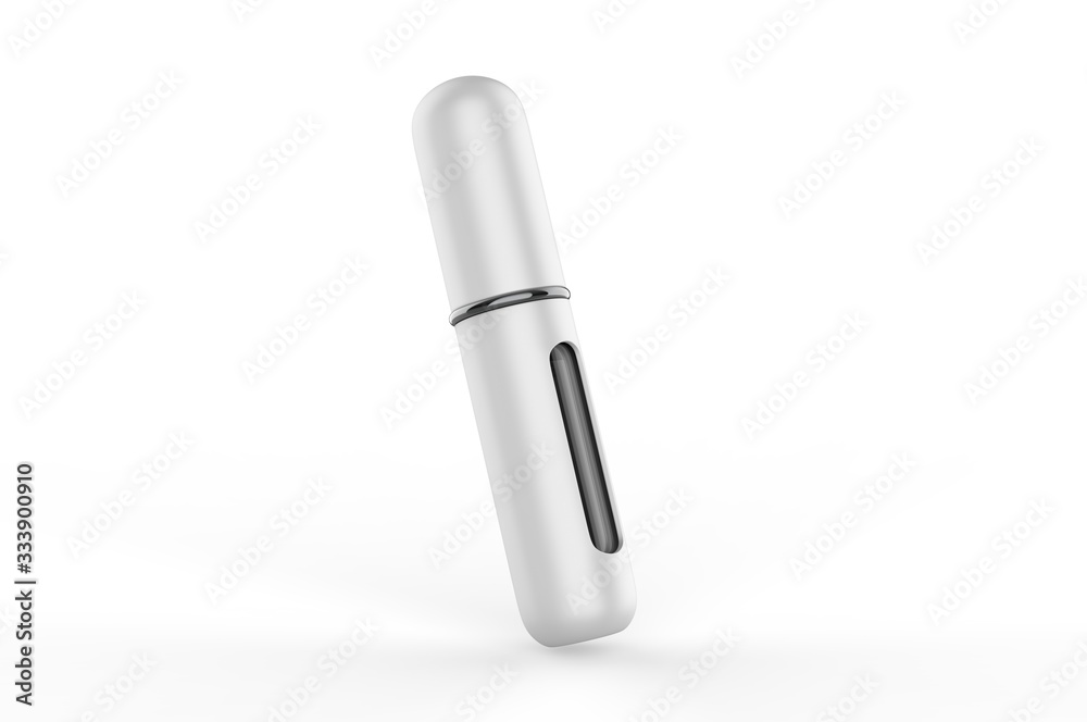 Blank Refillable Aluminum Atomizer For Branding, 3d render illustration. Blank Refillable Aluminum Atomizer For Branding, 3d render illustration.